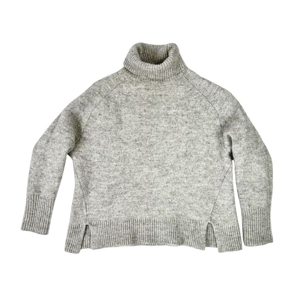 J.Crew Mock Neck  Wool Sweater Alpaca Blend Gray Small Women Turtle Neck